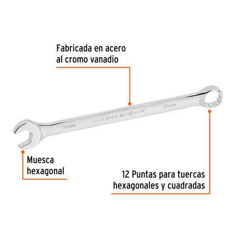 Llave combinada extralarga 16 mm x 240 mm de largo, Expert | LL-2016M | 15620