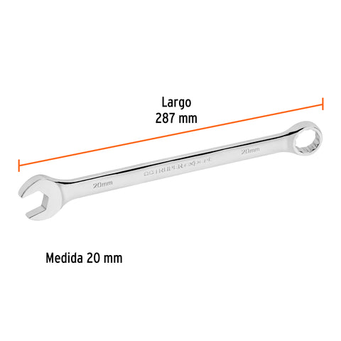 Llave combinada extralarga 20 mm x 287 mm de largo, Expert | LL-2020M | 15624