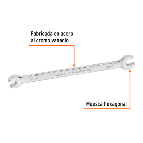 Llave española, 3/16 x 1/4' x 126 mm de largo, Truper Expert | LL-3016 | 15678