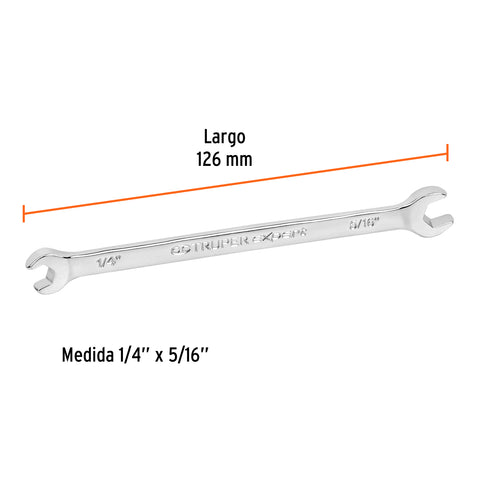 Llave española, 1/4 x 5/16' x 126 mm de largo, Truper Expert | LL-3018 | 15680