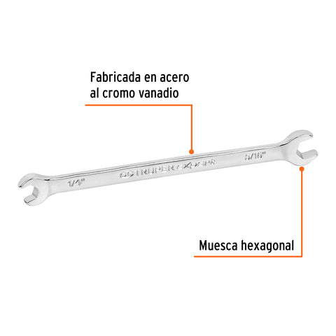 Llave española, 1/4 x 5/16' x 126 mm de largo, Truper Expert | LL-3018 | 15680