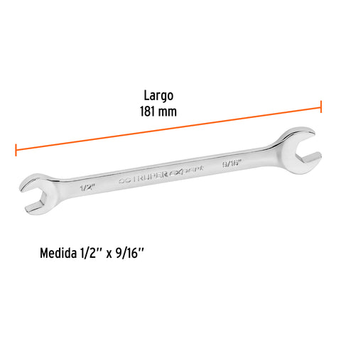 Llave española, 1/2 x 9/16' x 181 mm de largo, Truper Expert | LL-3026 | 15688