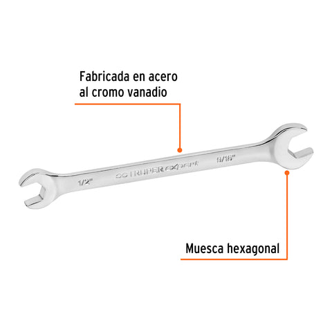 Llave española, 1/2 x 9/16' x 181 mm de largo, Truper Expert | LL-3026 | 15688