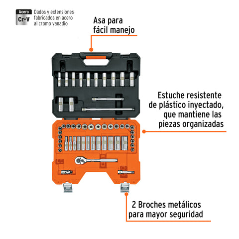 Juego de 53 herramientas cuadro 3/8' mm para mecánico | JD-3/8X53M | 15689