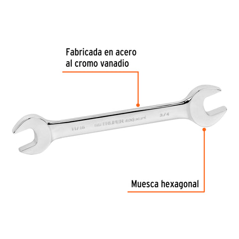 Llave española, 11/16 x 3/4' x 220 mm de largo, Expert | LL-3035 | 15696