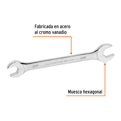 Llave española, 3/4 x 7/8' x 242 mm de largo, Truper Expert | LL-3039 | 15699