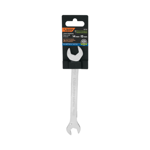 Llave española 14 x 15 x 189 mm de largo, Truper Expert | LL-31415 | 15712