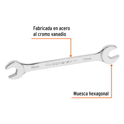 Llave española 16 x 17 x 198 mm de largo, Truper Expert | LL-31617 | 15714