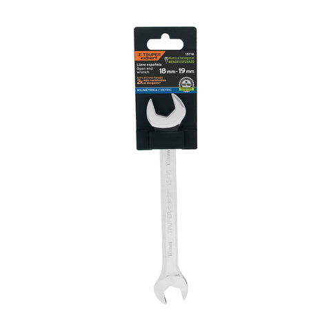 Llave española 18 x 19 x 220 mm de largo, Truper Expert | LL-31819 | 15716