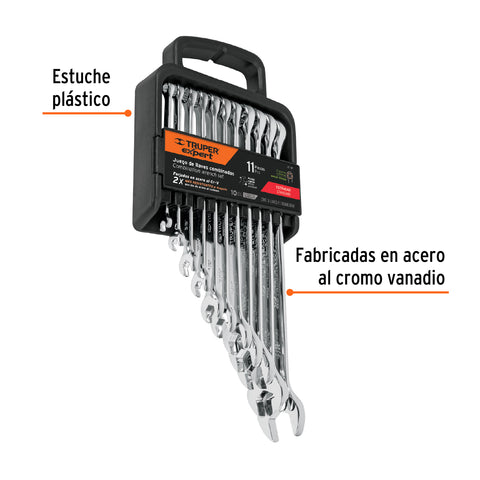 Juego de 11 llaves combinadas extralargas pulidas std,EXPERT | JC-11P | 15780