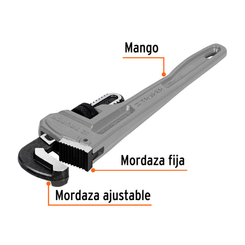 Llave stilson 12' cuerpo de aluminio, Truper | STIA-12 | 15843