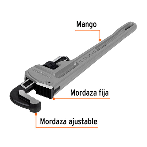 Llave stilson 18' cuerpo de aluminio, Truper | STIA-18 | 15845