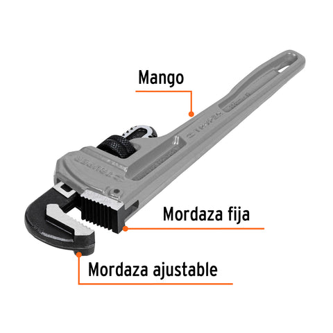 Llave stilson 10' cuerpo de aluminio, Truper | STIA-10 | 15847