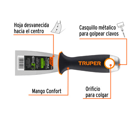 Espátula flexible 2' acero inoxidable, Comfort Grip, EXPERT | ET-2FX | 15850