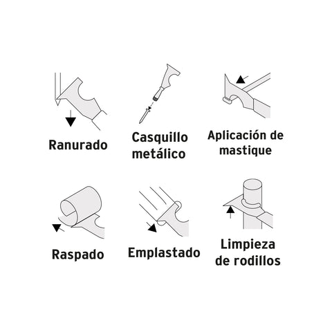 Espátula 2-1/2' de 6 usos, acero inoxidable, Comfort Grip | ET-2-1/2R5X | 15855