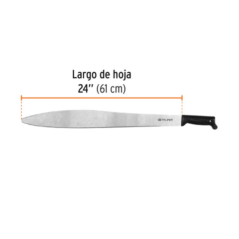 Machete acapulqueño de 24' cacha negra inyectada, Truper | T-905-24B | 15861