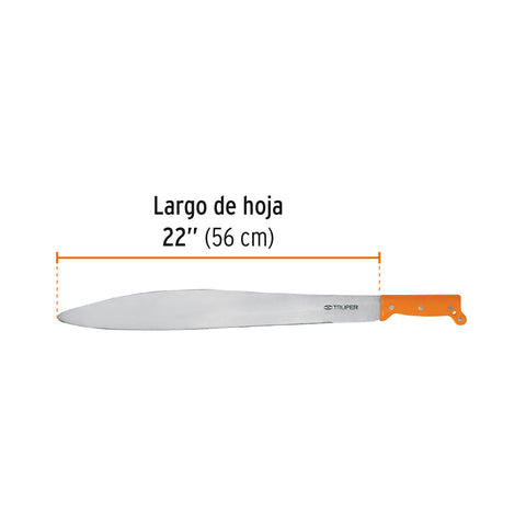 Machete acapulqueño de 22' cacha naranja, Truper | T-905-22P | 15871