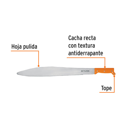 Machete acapulqueño de 22' cacha naranja, Truper | T-905-22P | 15871