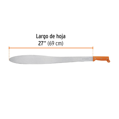 Machete Caguayano 27' cacha naranja remachada, Truper | T-1173-27P | 15880