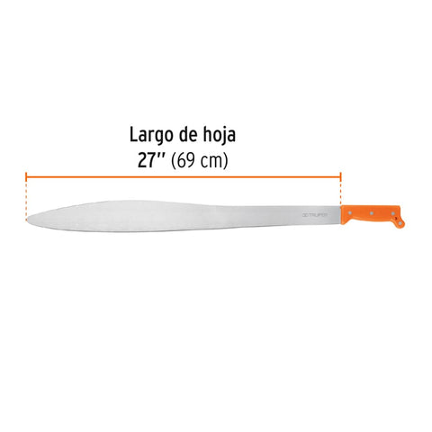Machete acapulqueño de 27' cacha naranja, Truper | T-905-27P | 15882