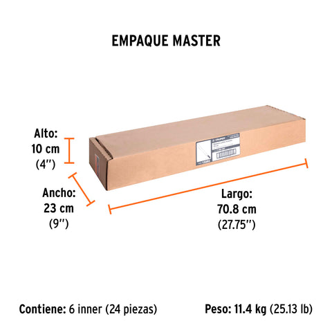 Machete estándar 20' cacha naranja remachada, Truper | T-460-20P | 15886