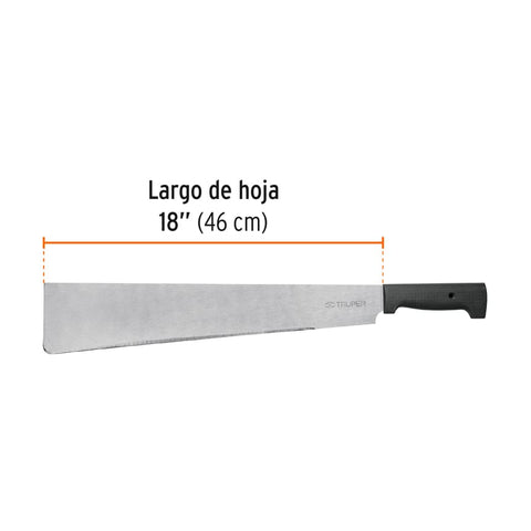 Machete punta recta 18', cacha inyectada, Truper | MARE-18 | 15891