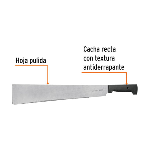 Machete punta recta 18', cacha inyectada, Truper | MARE-18 | 15891