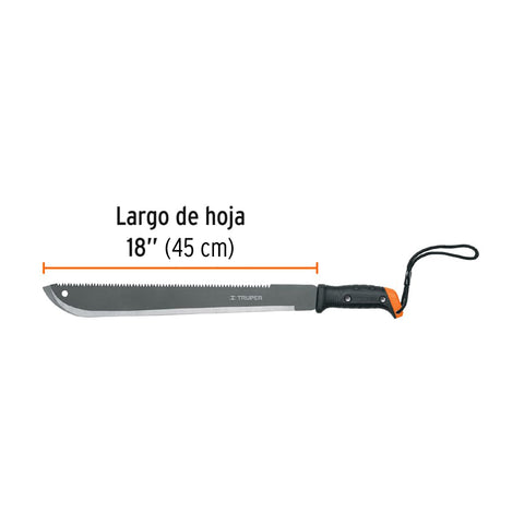 Machete doble filo 18', cacha atornillada, funda de cartón | MACH-18 | 15893