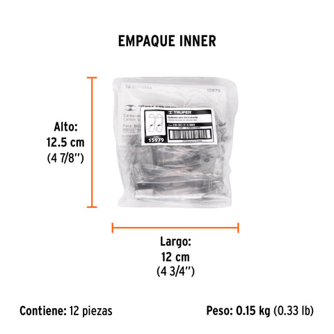 Bolsa con 2 carbones de repuesto para SICI-7-1/4N3, TRUPER | CB-SC-7-1/4N3 | 15979