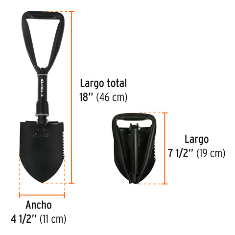 Pala plegable de 18', Truper | PLE-18 | 16018