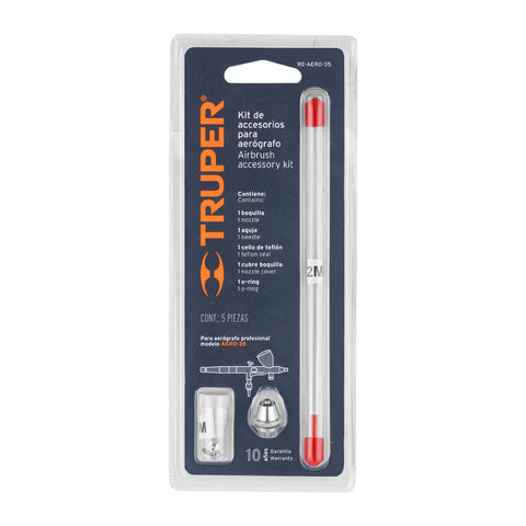Kit de 5 accesorios para aerógrafo AERO-35, Truper | RE-AERO-35 | 16021