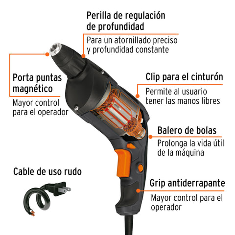 Destornillador para panel de yeso 540W, TRUPER INDUSTRIAL | DETA-N | 16024