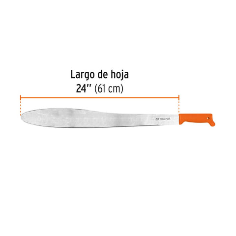 Machete Caguayano 24' cacha naranja inyectada, Truper | T-1173-24N | 16127