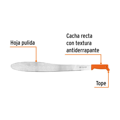 Machete Caguayano 24' cacha naranja inyectada, Truper | T-1173-24N | 16127