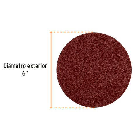 Paquete c/3 discos de lija 6' grano 100, para PUL-4X6T | R12-PUL-4X6 | 16148