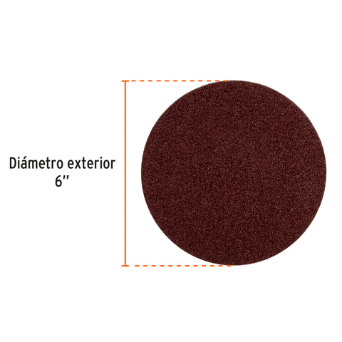 Paquete c/3 discos de lija 6' grano 60, para PUL-4X6T | D60-PUL-4X6 | 16163
