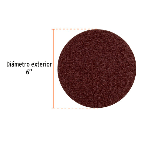 Paquete c/3 discos de lija 6' grano 120 para, PUL-4X6T | D120-PUL-4X6 | 16165