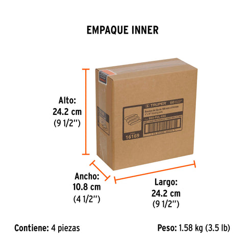 Caja con 3 bandas de lija 4' x 36' grano 60 para PUL 4x6 | B60-PUL-4X6 | 16169