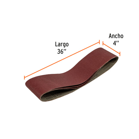 Caja con 3 bandas de lija 4' x 36' grano 120 para PUL 4x6 | B120-PUL-4X6 | 16172