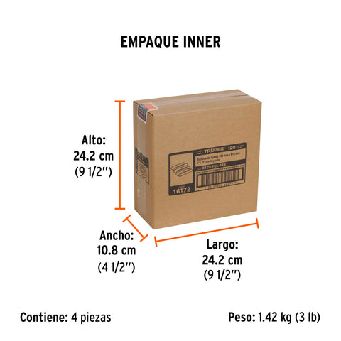 Caja con 3 bandas de lija 4' x 36' grano 120 para PUL 4x6 | B120-PUL-4X6 | 16172