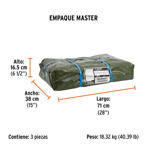Lona uso rudo 4 x 6 m, verde olivo, 240 g/m2, TRUPER EXPERT | LT-46X | 16376