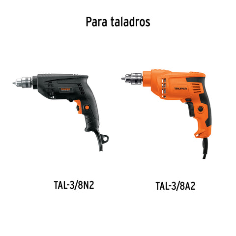 Broquero 3/8' con llave, cuerpo moleteado, TRUPER | BRO-3/8N | 16477