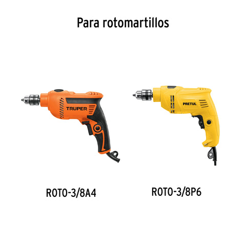 Broquero 3/8' con llave, cuerpo moleteado, TRUPER | BRO-3/8N | 16477