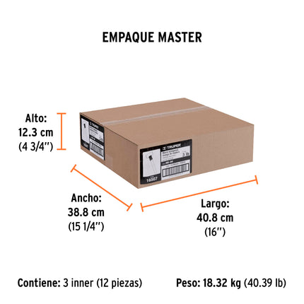 Marro octagonal 3 lb, mango de madera 12', Truper | MD-3M | 16507