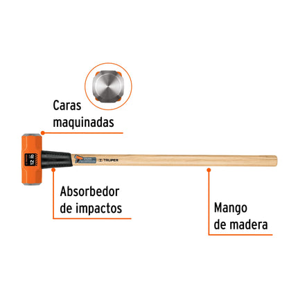 Marro octagonal 12 lb, mango de madera 36', Truper | MD-12M | 16513