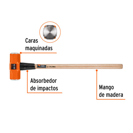 Marro octagonal 20 lb, mango de madera 36', Truper | MD-20M | 16516