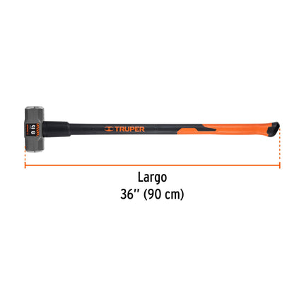 Marro octagonal 8 lb, mango fibra de vidrio 36', Truper | MD-8F | 16538