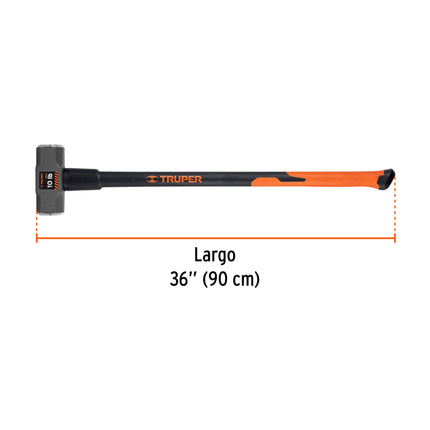 Marro octagonal 10 lb, mango fibra de vidrio 36', Truper | MD-10F | 16540