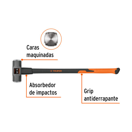 Marro octagonal 12 lb, mango fibra de vidrio 36', Truper | MD-12F | 16542