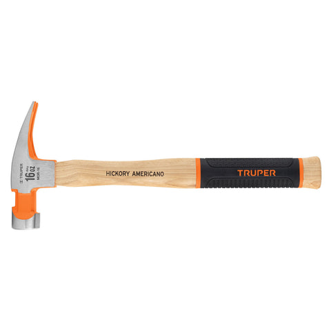 Martillo pulido 16 oz uña recta, mango hickory, Truper Grip | MOR-16 | 16658